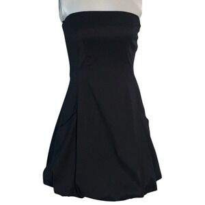 ARMANI EXCHANGE BLACK STRAPLESS DRESS